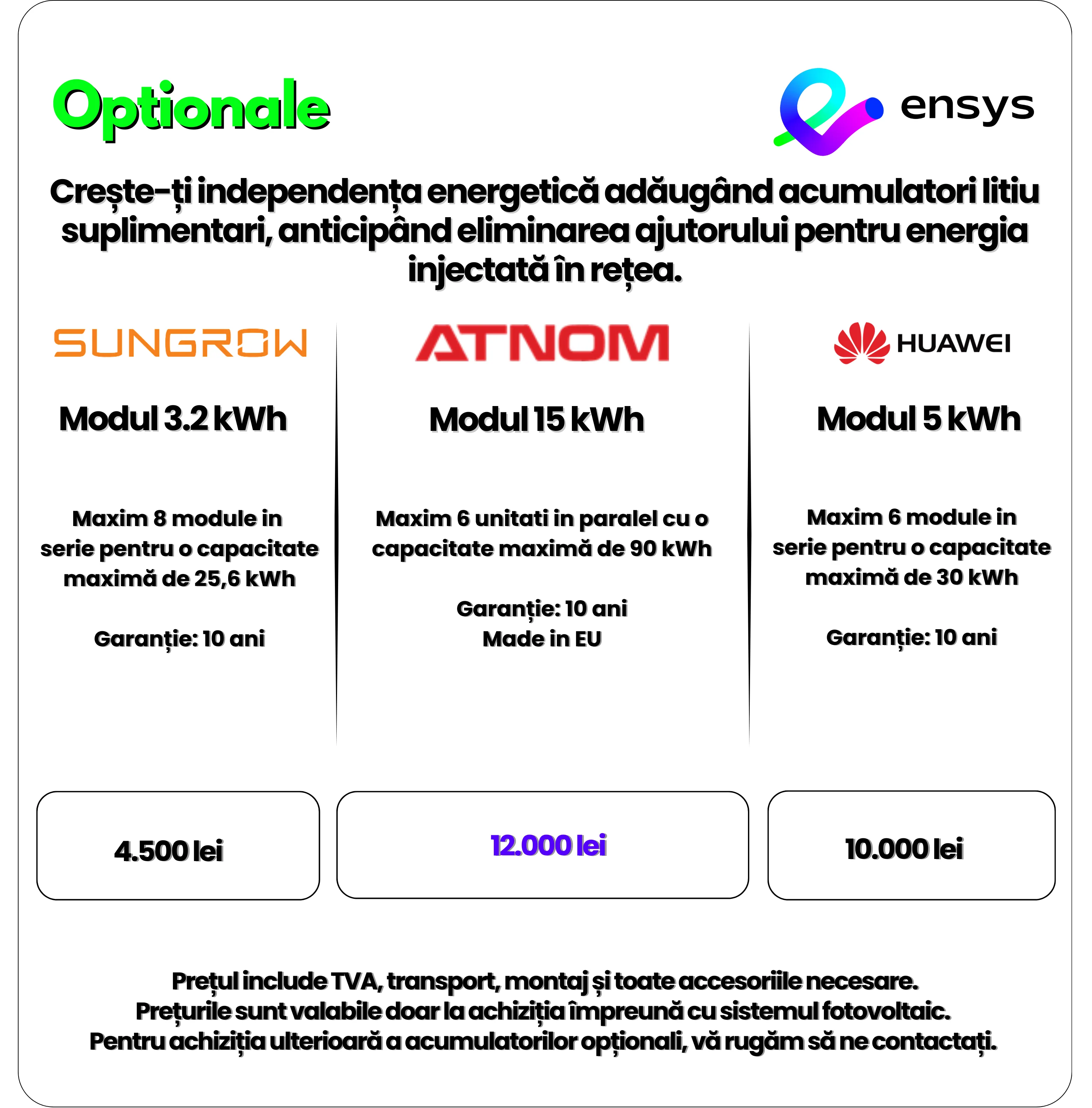 card optionale